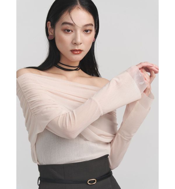 メンズファッションなら|【ラグナムーン/LAGUNAMOON】 フレアスリーブオフショルチュールトップス