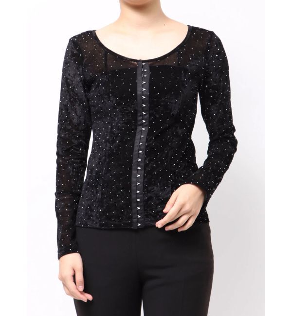 人気ファッションメンズ|【ラグナムーン/LAGUNAMOON】 2WAYシアーベロアホックデザイントップス