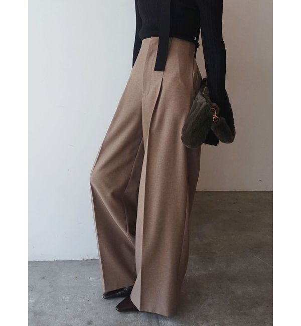 ファッションメンズなら|【ラグナムーン/LAGUNAMOON】 ウォッシャブルタックワイドパンツ