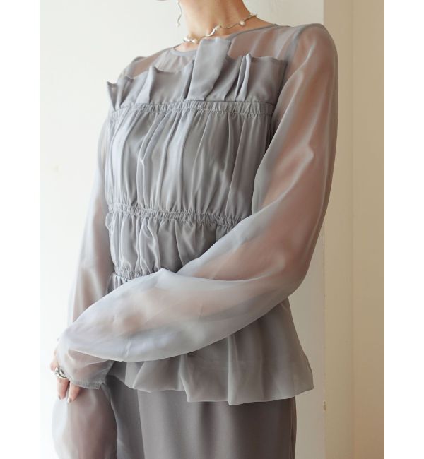 【ラグナムーン/LAGUNAMOON】 LADYシフォンペプラムドレス