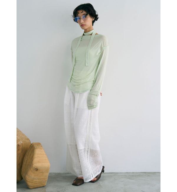 人気ファッションメンズ|【ラグナムーン/LAGUNAMOON】 タイルパターンレースワイドパンツ