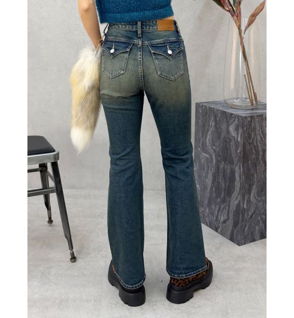 モテ系メンズファッション|【エヴリス/EVRIS】 ヴィンテージライクダメージフレアデニムパンツ