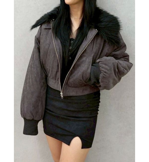 【エヴリス/EVRIS】 2WAYフェイクスウェードブルゾン