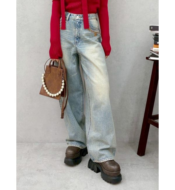 モテ系メンズファッション|【エヴリス/EVRIS】 ポケットエンブロイダリーワイドデニムパンツ