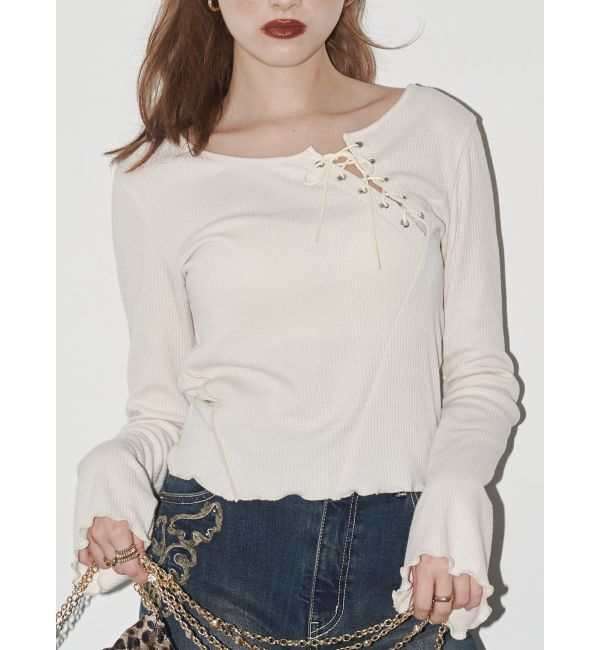 【エヴリス/EVRIS】 レースアップカットソー