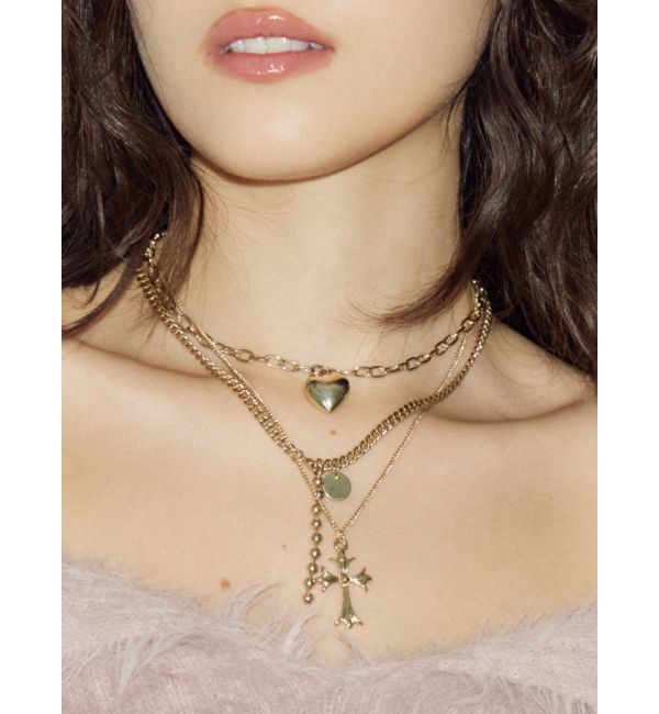 【エヴリス/EVRIS】 CROSS MOTIF 3連ネックレス