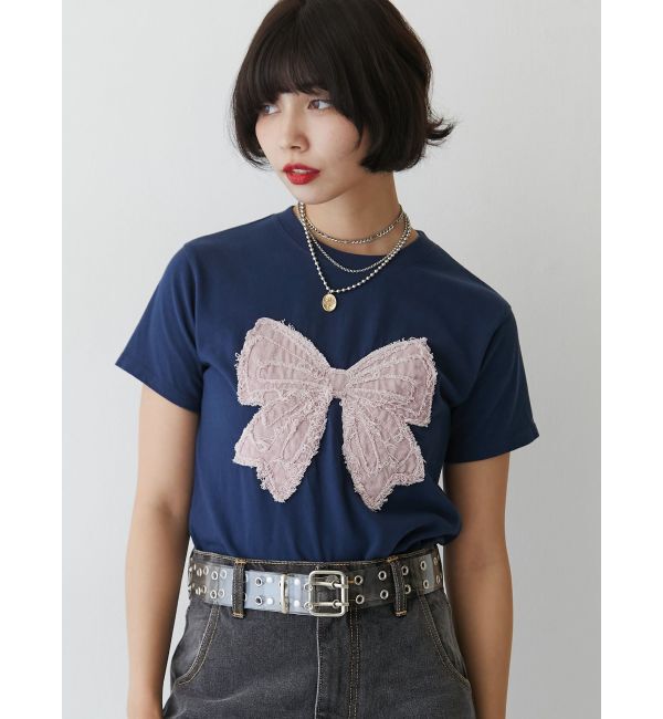 メンズファッションの一押し|【ジュエティ/jouetie】 リボンモチーフＴシャツ