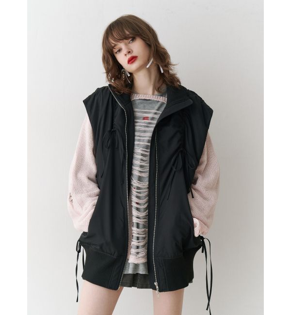 【ジュエティ/jouetie】 ギャザーリボンMA-1ベスト