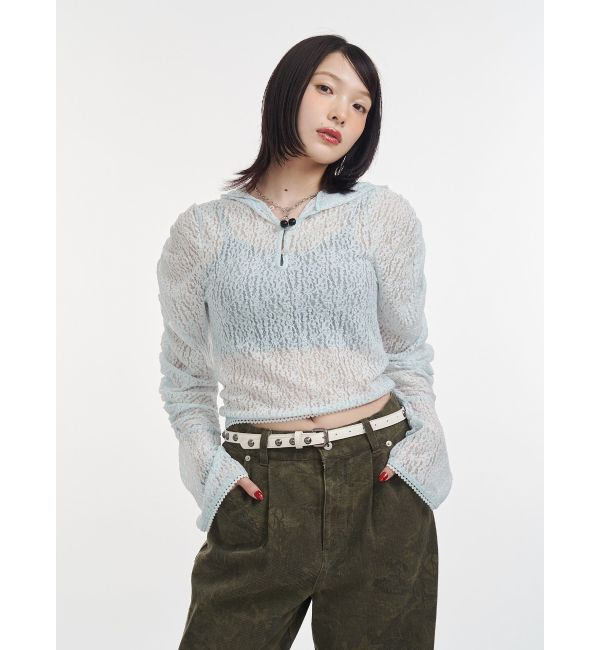 ファッションメンズのイチオシ|【ジュエティ/jouetie】 ギャザースリーブレースフーディ