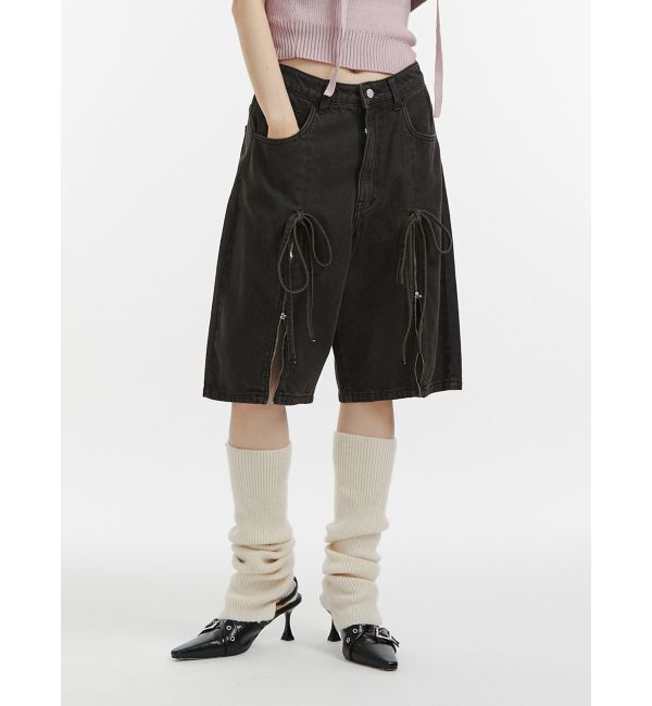 【ジュエティ/jouetie】 ジップスリットデニムハーフパンツ【セットアップ対応】