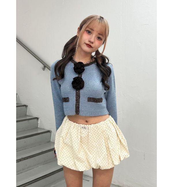 人気ファッションメンズ|【ジュエティ/jouetie】 バイカラーコサージュカーデ