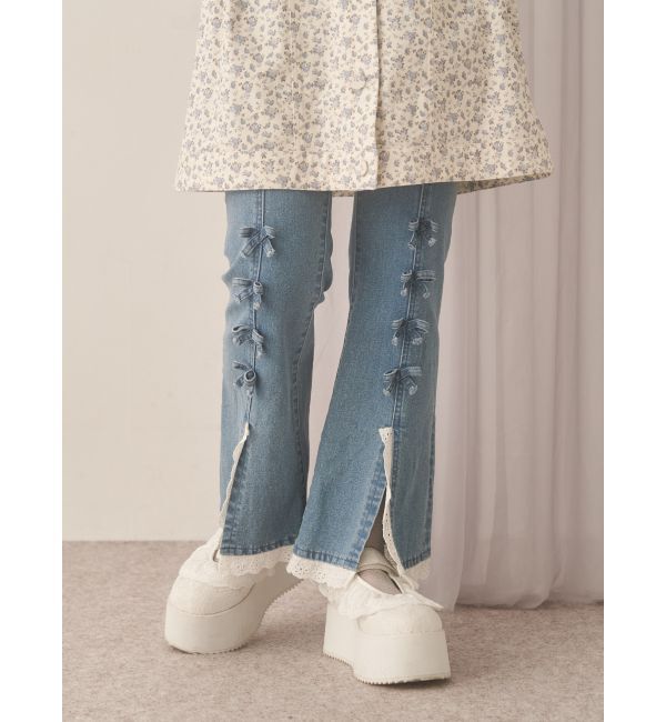 メンズファッションなら|【メリージェニー/merry jenny】 ribbonスリムフレアデニムパンツ