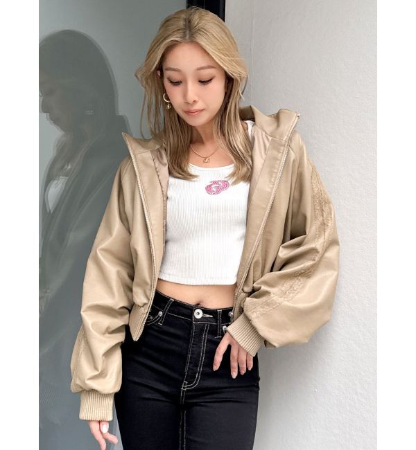 メンズファッションなら|【ジェイダ/GYDA】 レースラインボリュームスリーブフェイクレザージャケット【SETUP着用可】