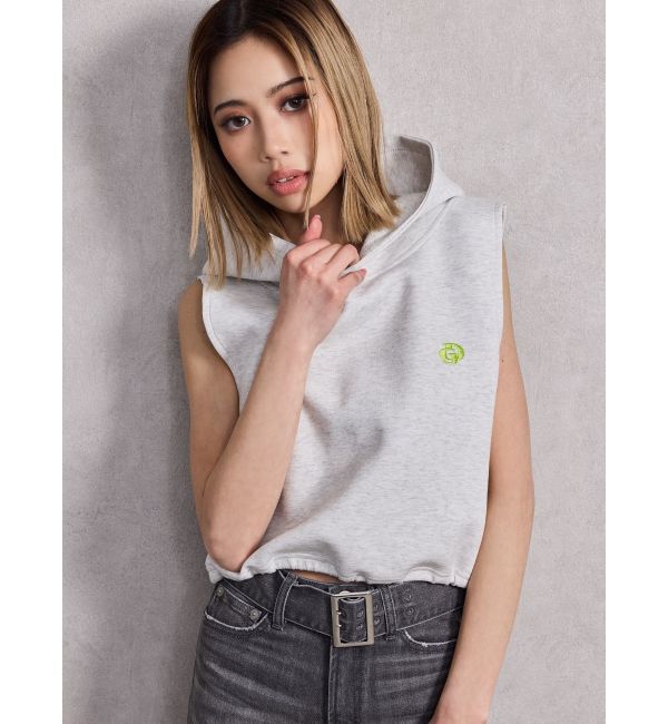 ファッションメンズなら|【ジェイダ/GYDA】 GD HEM スピンドルノースリショートパーカー