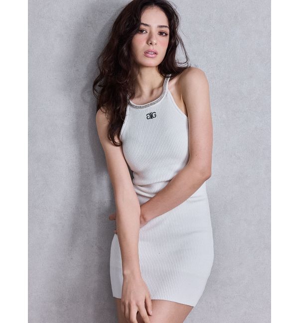 【ジェイダ/GYDA】 キャミアメスリビジューニットワンピース