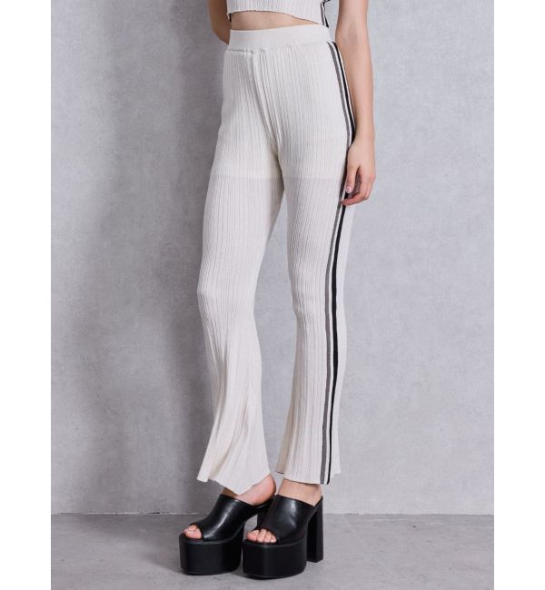 【ジェイダ/GYDA】 サイドラインフレアニットパンツ