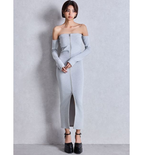 【ジェイダ/GYDA】 GGスライダーオフショルロングワンピース