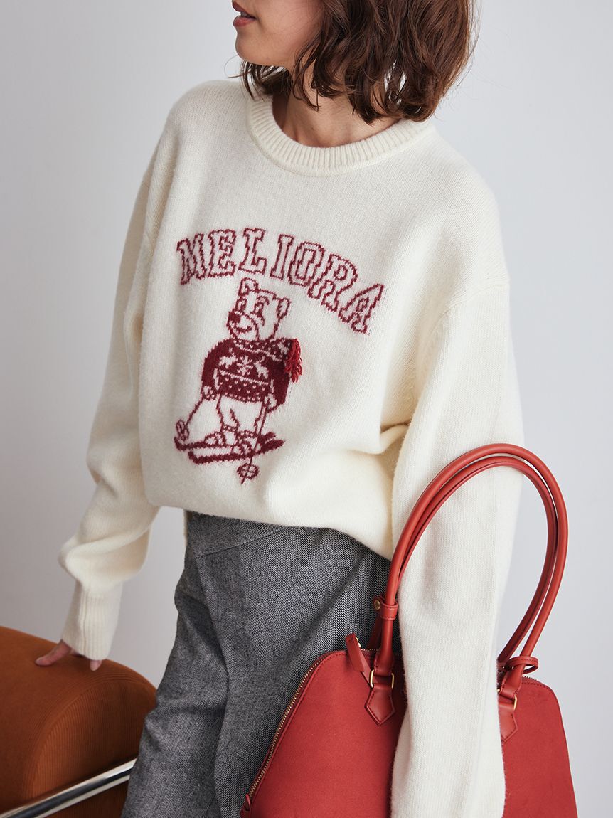 【ミラオーウェン/Mila Owen】 MILAOクルーネックジャガードニット