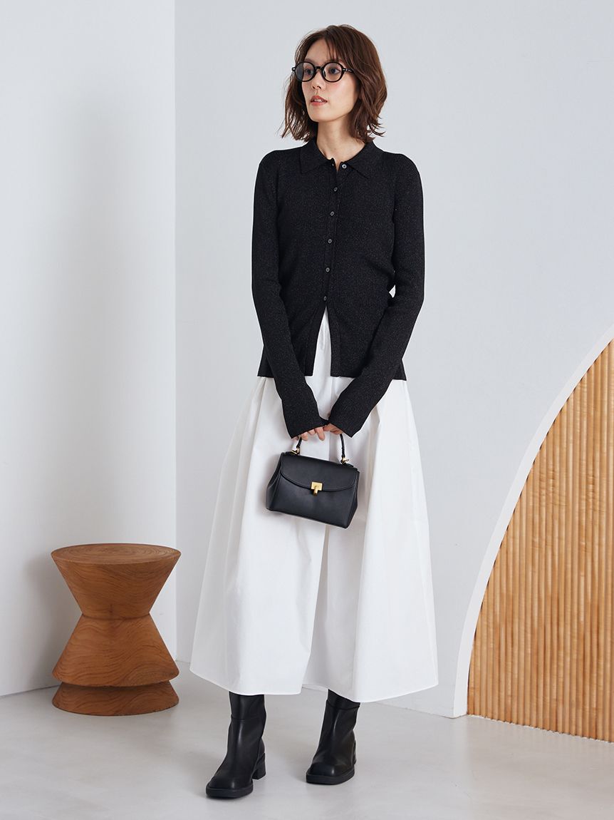 【ミラオーウェン/Mila Owen】 【セットアイテム】ポロ衿ニットタックフレアスカートコーデSET