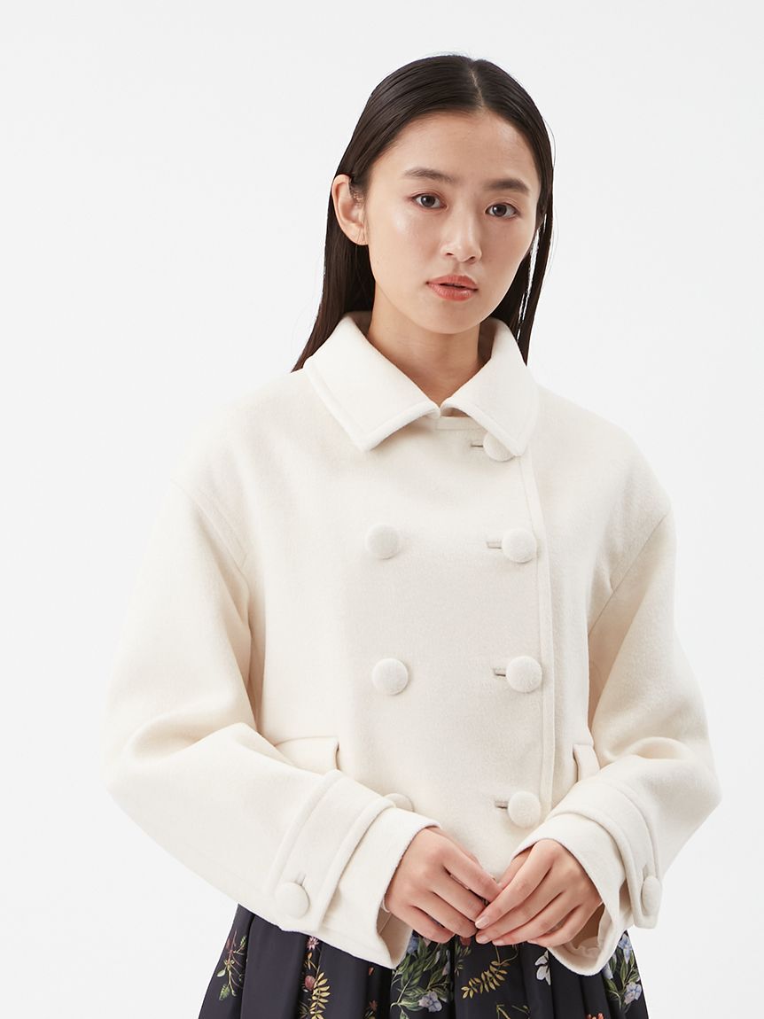 【ミラオーウェン/Mila Owen】 ウールカシミヤショート丈ピーコート