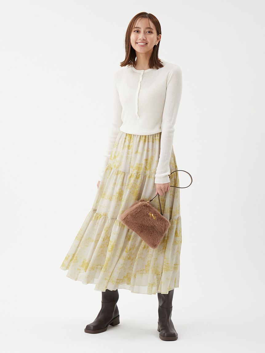 【ミラオーウェン/Mila Owen】 ティアードアンティークプリントスカート