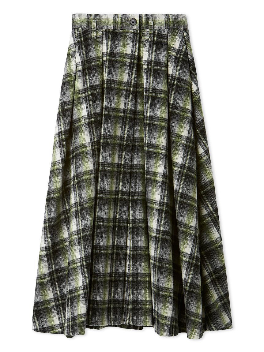 【ミラオーウェン/Mila Owen】 シャギーチェックタックマキシスカート