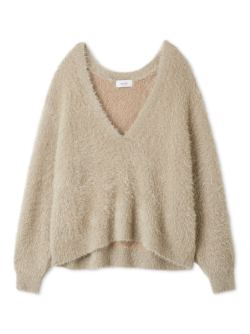 【エミ/emmi】 フェザーラメニットプルオーバー