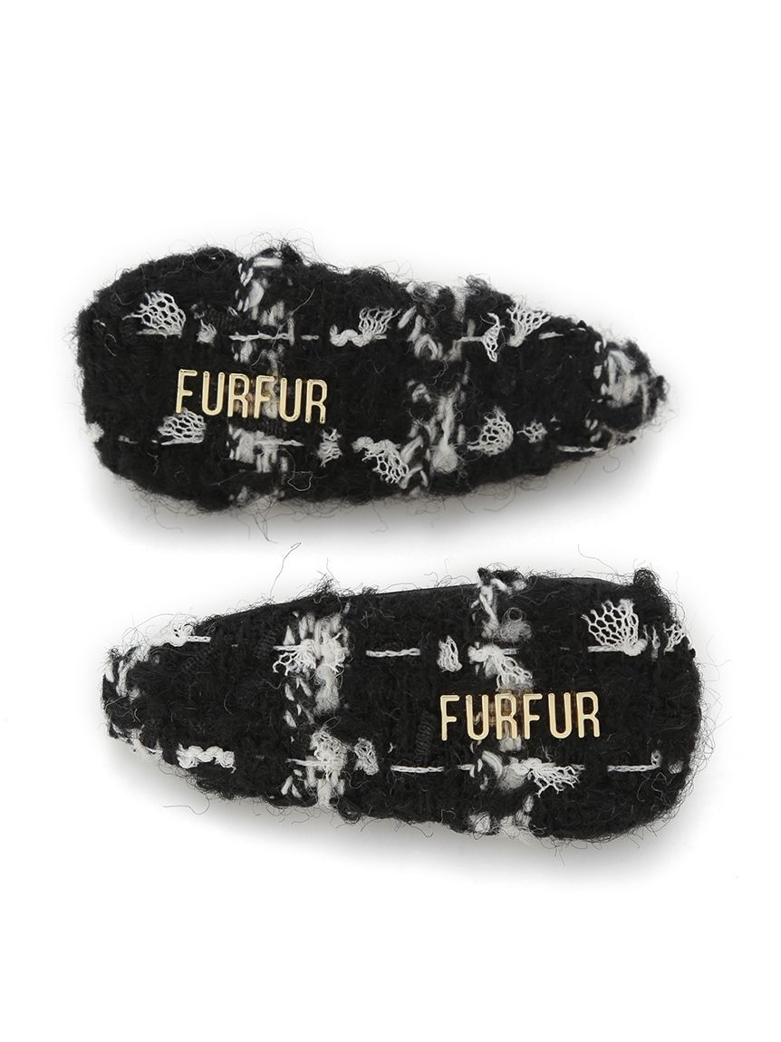 モテ系ファッションメンズ|【ファーファー/FURFUR】 【限定カラー】ツイードロゴヘアピン