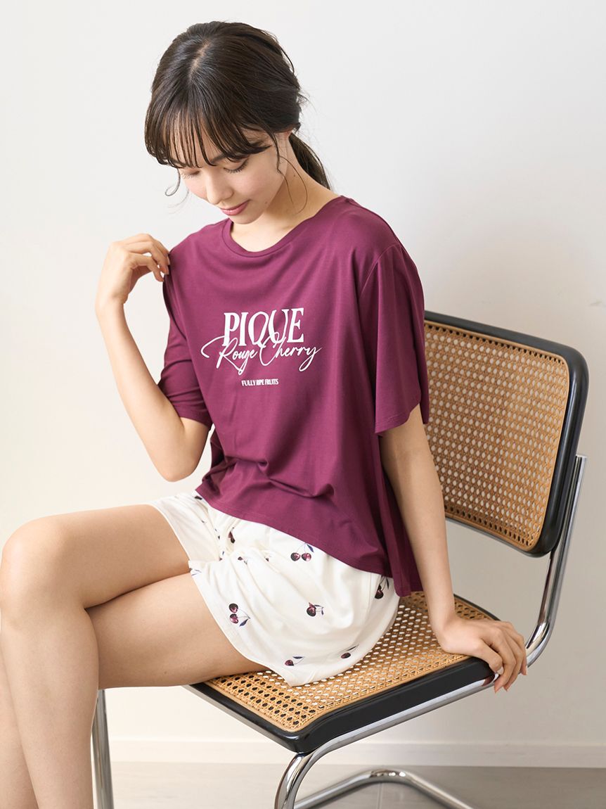 メンズファッションオススメ|【ジェラート　ピケ/gelato pique】 【接触冷感】ルージュチェリーレーヨンロゴTシャツ
