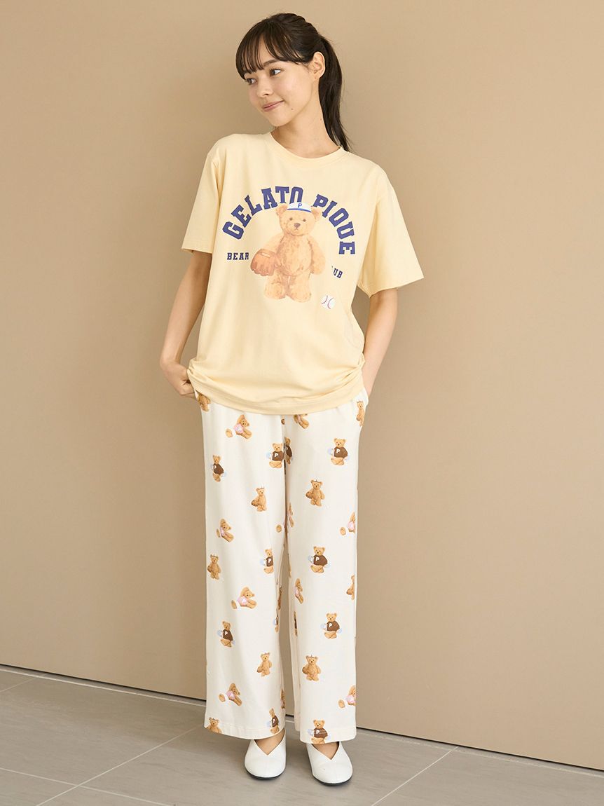 モテ系ファッションメンズ|【ジェラート ピケ/gelato pique】 スポーティーベア総柄ロングパンツ