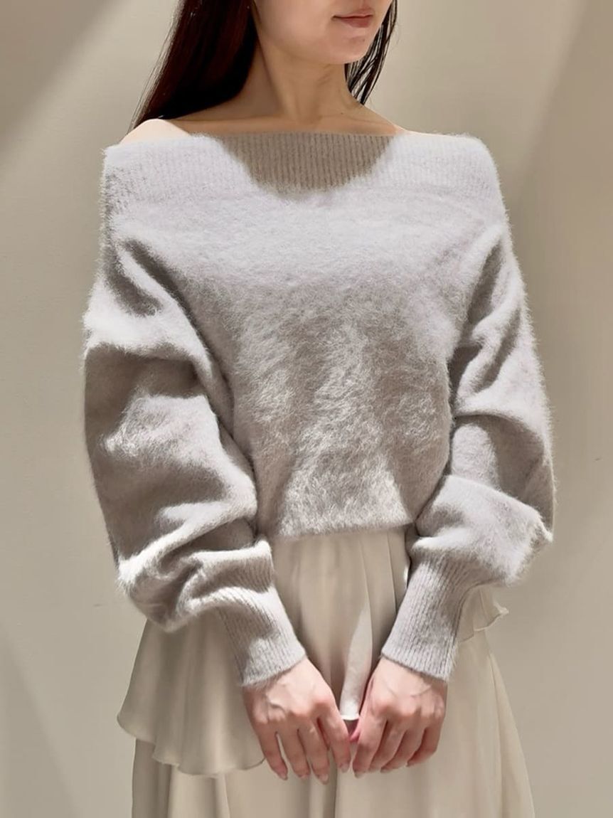 HIGH QUALITY/カンヘウォン着用】フォックスカシミヤオフショルプル