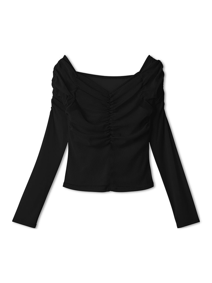 モテ系ファッションメンズ|【スナイデル/SNIDEL】 ギャザーオフショルチュールトップス