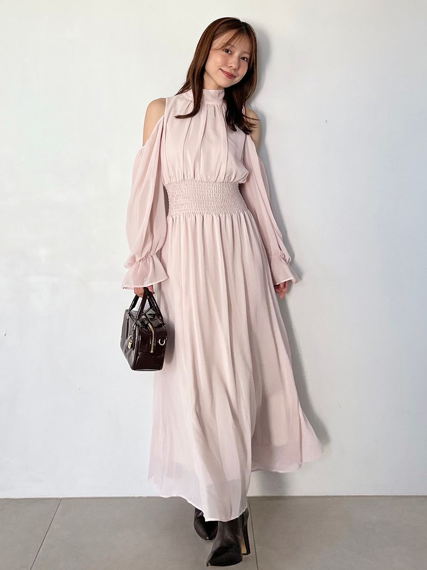 【スナイデル/SNIDEL】 コールドショルダーボウタイワンピース