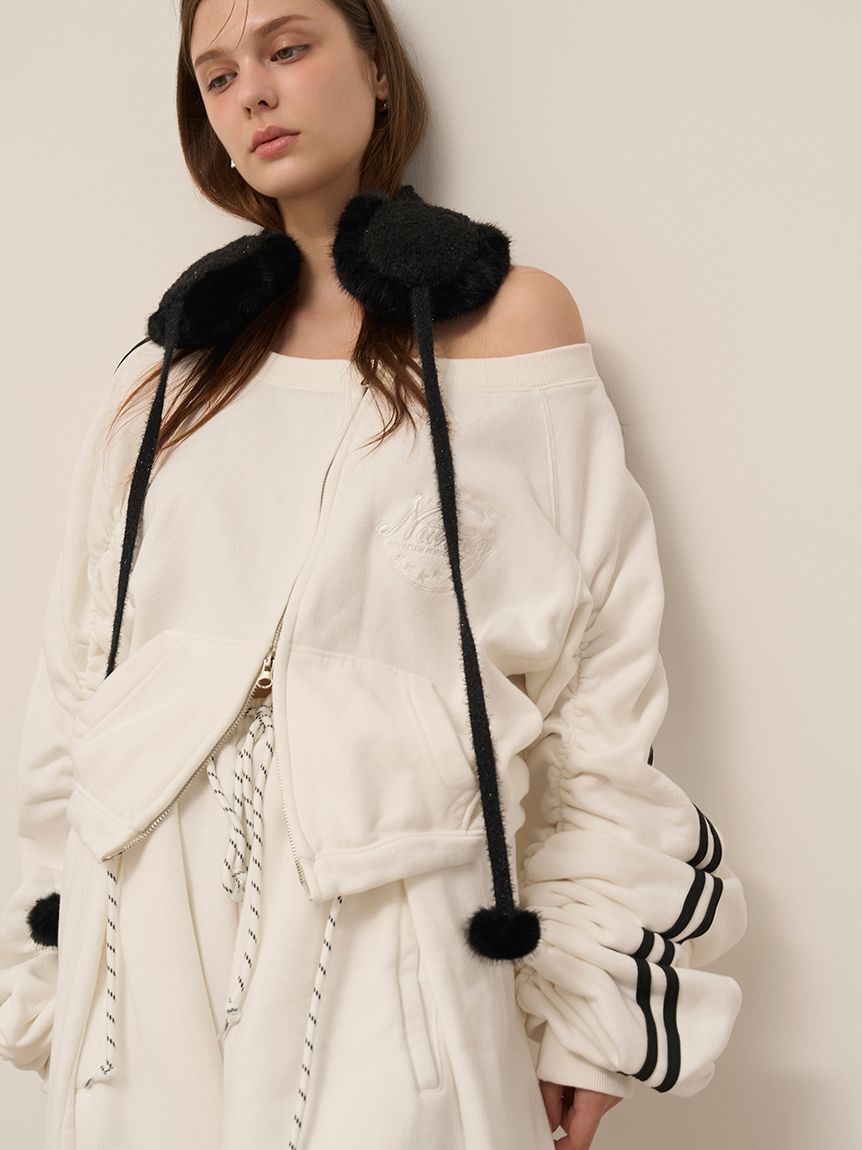 メンズファッションの一押し|【スナイデル/SNIDEL】 【SNIDEL/NUTMEG】オフショルジップロゴプルオーバー