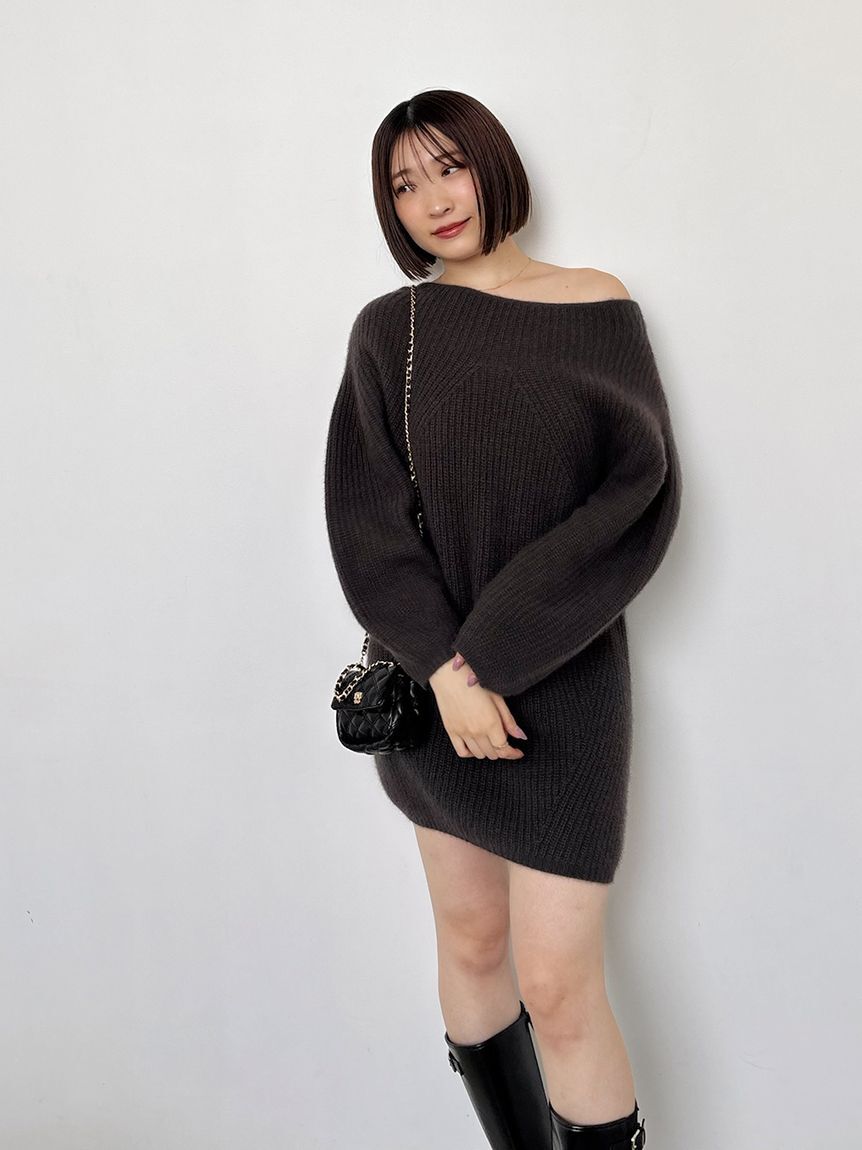 【スナイデル/SNIDEL】 ラクーンミニニットワンピース