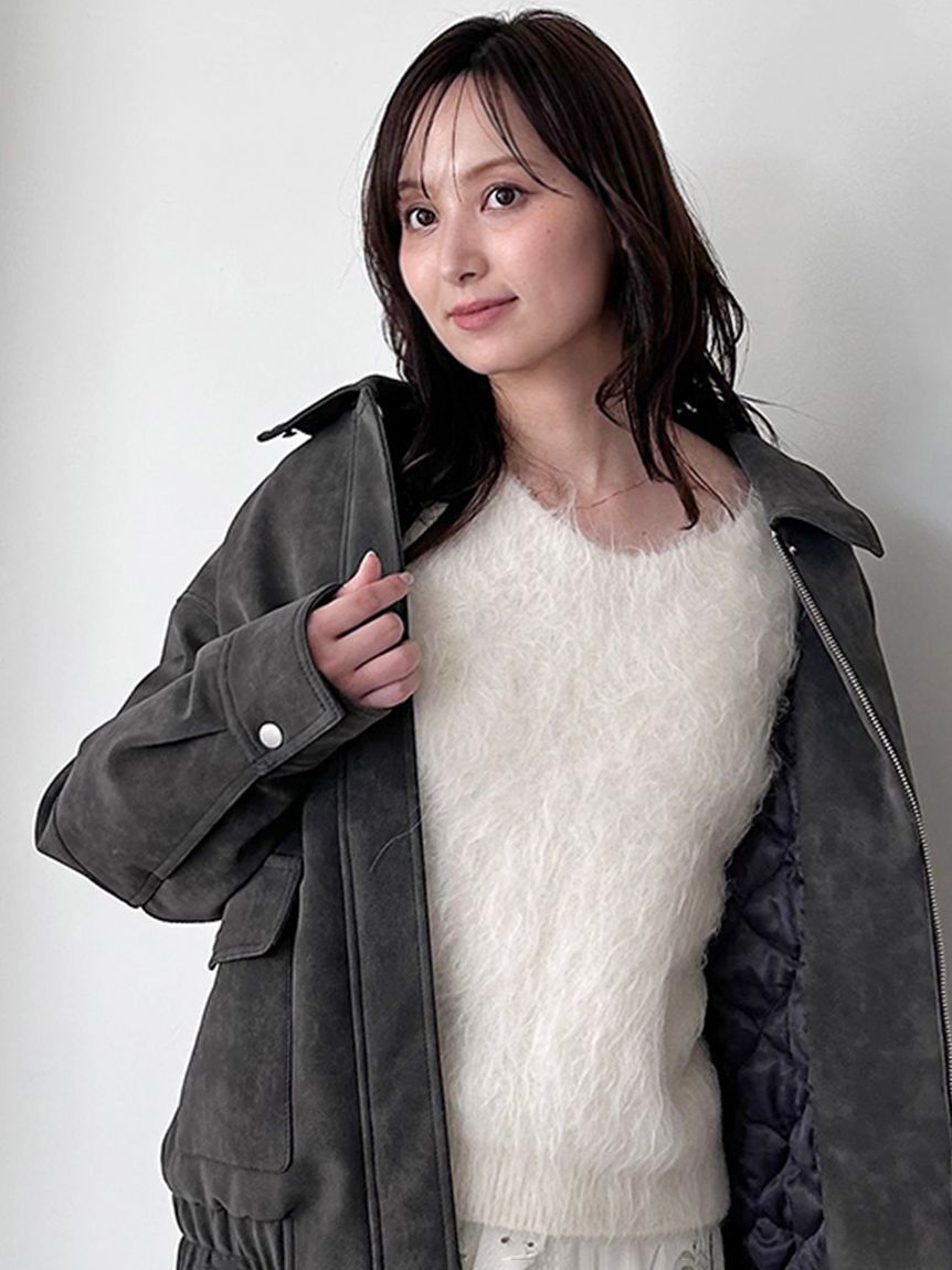 【スナイデル/SNIDEL】 マルチファブリックボアカラーブルゾン