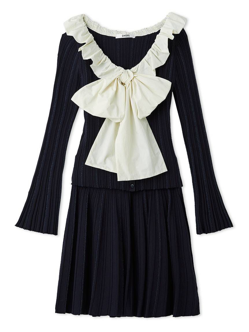 【スナイデル/SNIDEL】 フリルボウタイセットアップ【カンヘウォン着用】
