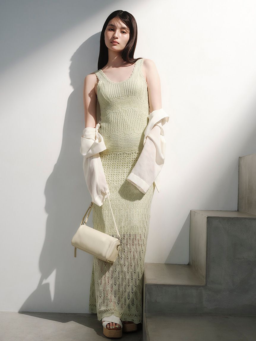 lagunamoon LADYチュールオフショルIラインドレス yellow LAGUNAMOON