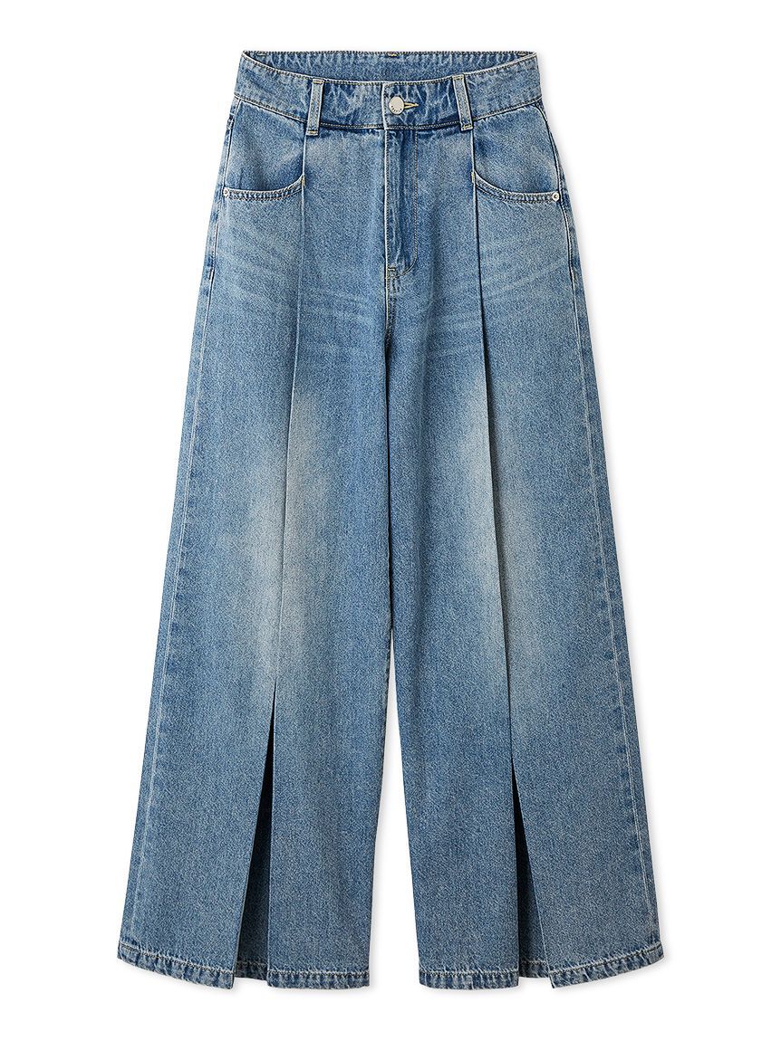 【フレイ　アイディー/FRAY I.D】 ボックスタックワイドデニムパンツ