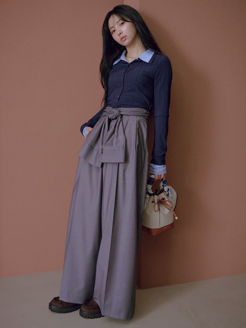 人気メンズファッション|【フレイ アイディー/FRAY I.D】 ウエストロールタックワイドパンツ/ハンドウォッシャブル