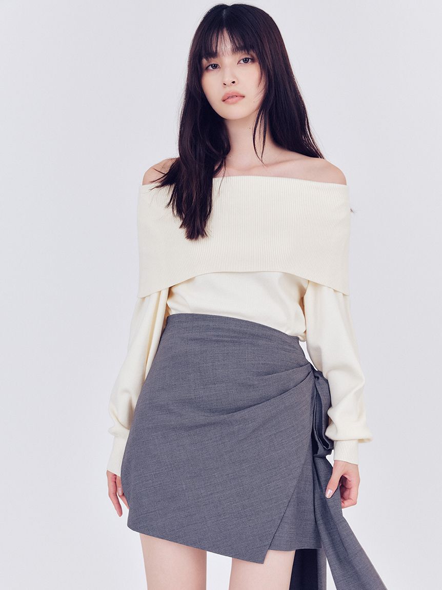 【フレイ　アイディー/FRAY I.D】 ワイドカラーオフショルダープルオーバー