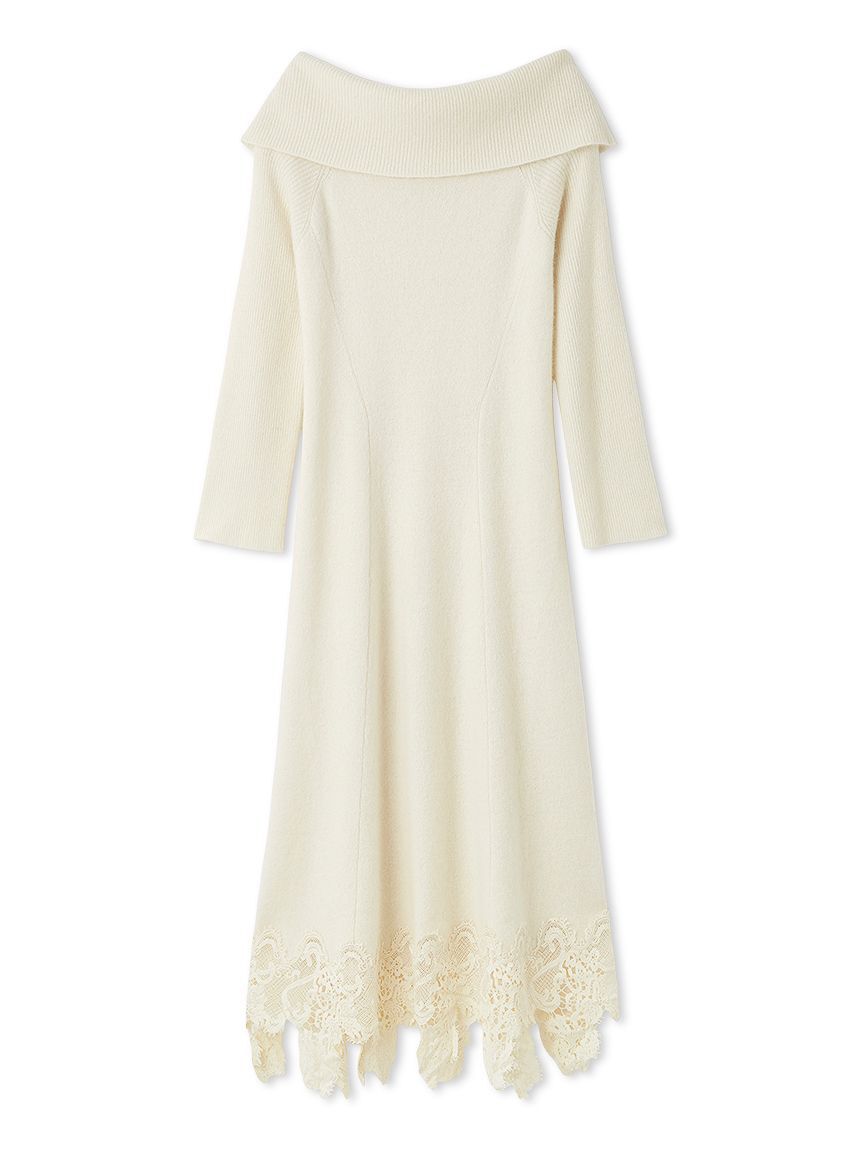 【フレイ　アイディー/FRAY I.D】 フォックスウールレースヘムワンピース