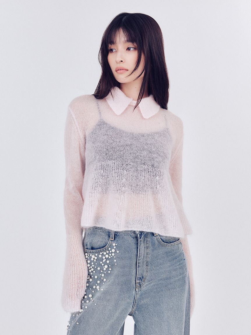 【フレイ　アイディー/FRAY I.D】 2wayシアーモヘアニットプルオーバー