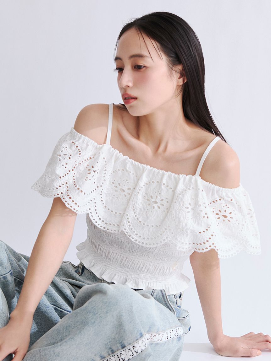 シルクブレンドアシメデコルテドレープリブニット（FRAY I.D）｜ルミネ