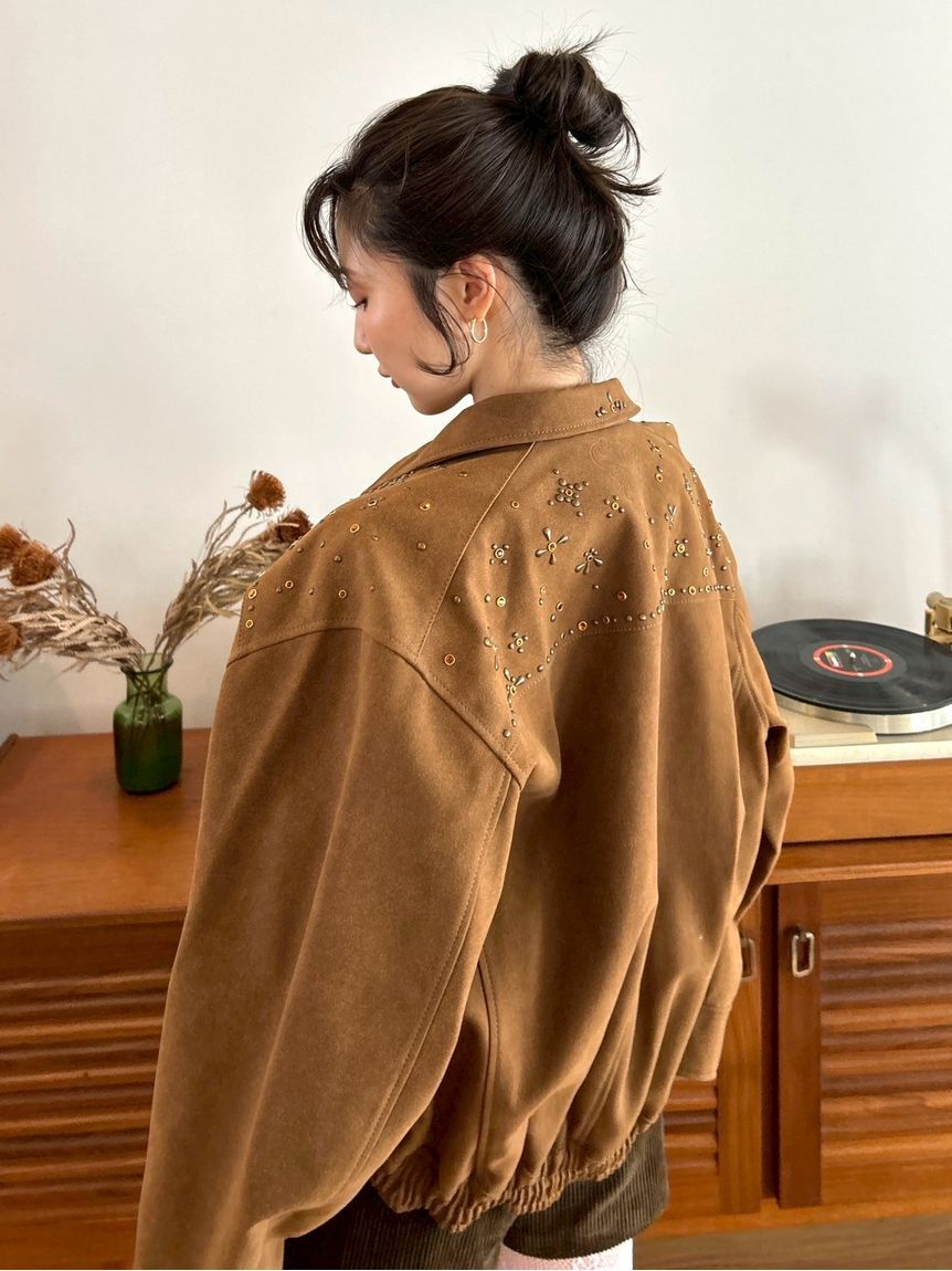 【リリーブラウン/LILY BROWN】 【LILY BROWN ×ANNA SUI】バタフライスタッズブルゾン