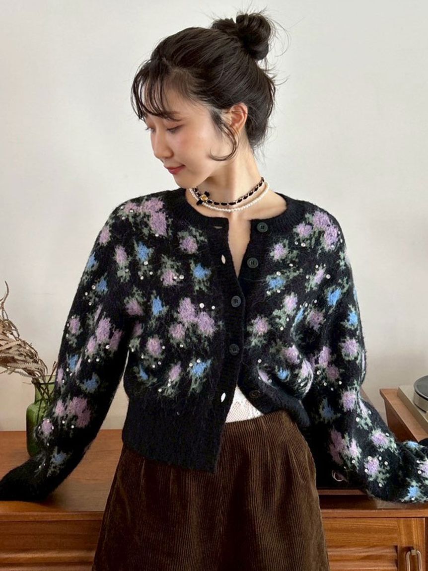 ファッションメンズのイチオシ|【リリーブラウン/LILY BROWN】 【LILY BROWN ×ANNA SUI】ジャガードビジューニットカーディガン