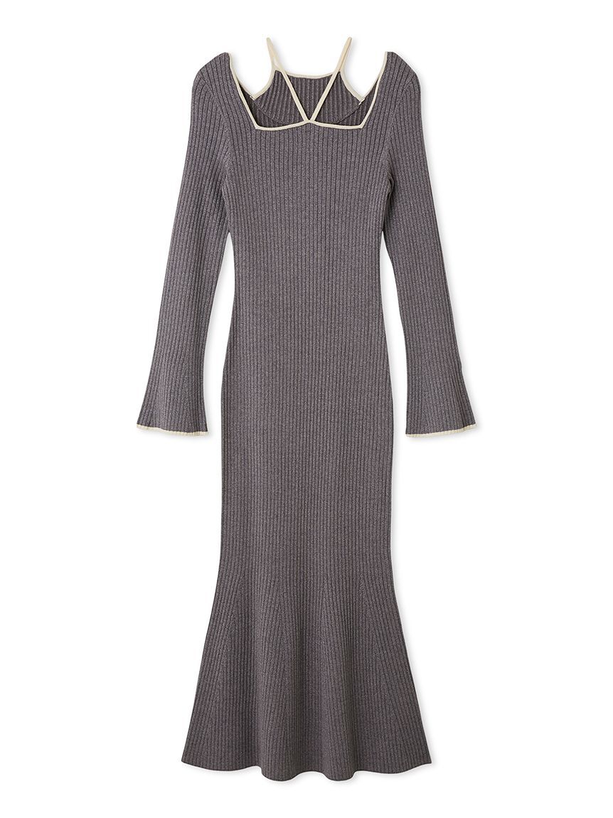 【リリーブラウン/LILY BROWN】 デコルテデザインラメニット2wayワンピース