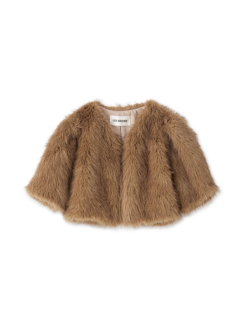 【リリーブラウン/LILY BROWN】 ハーフスリーブエコファージャケット【Hearts2Hearts着用】