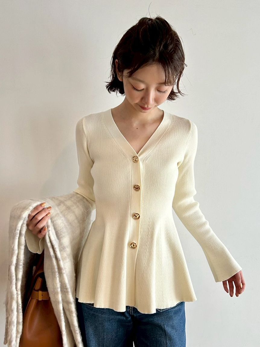 メンズファッションなら|【リリーブラウン/LILY BROWN】 ペプラムニットカーディガン