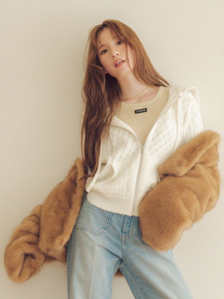 モテ系ファッションメンズ|【リリーブラウン/LILY BROWN】 透かし編ニットパーカー